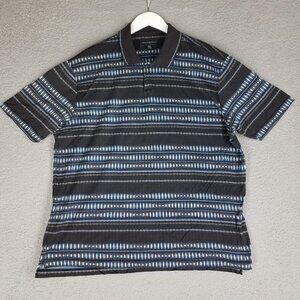 Jhane Barnes Polo Shirt Men's XXL Blue Black Office Golf Casual Cotton Travel